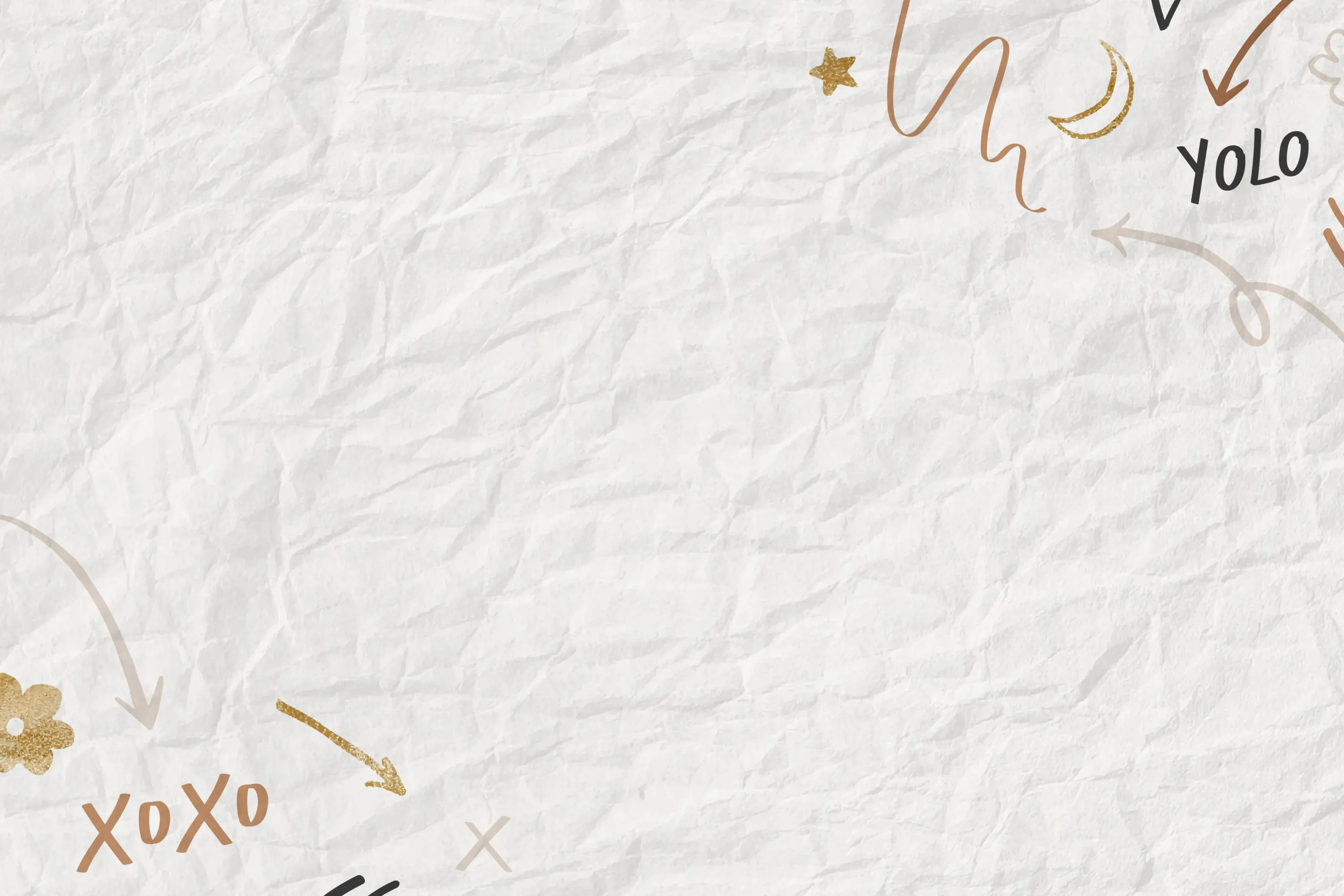 Carta stropicciata con scarabocchi